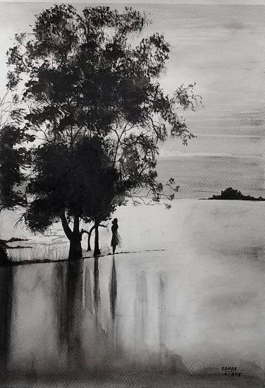 Solitude, painting by Dr Kanak Sharma
