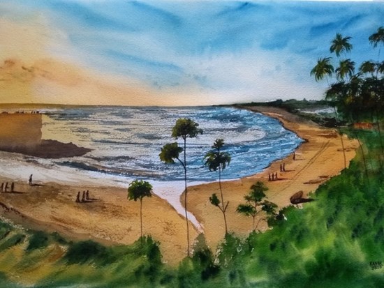 Horseshoe beach, painting by Dr Kanak Sharma