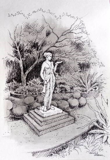 Statue Sketch, painting by Sanika Dhanorkar