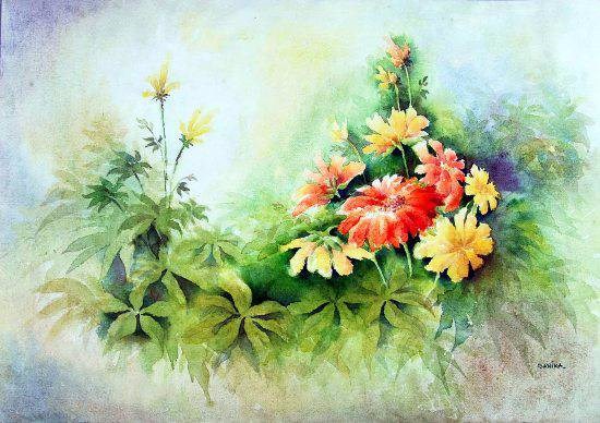 Flora 2, painting by Sanika Dhanorkar