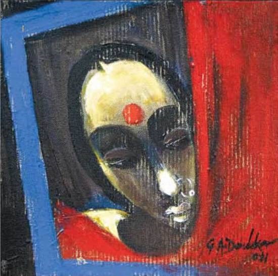 Faces, painting by G A Dandekar