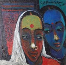 Mother Daughter, Painting by G. A. Dandekar