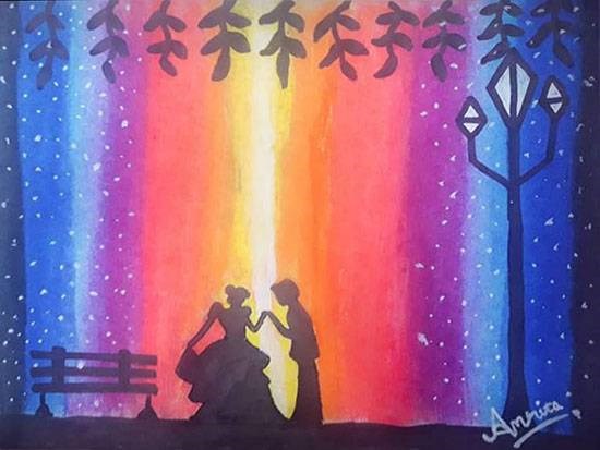 Love, light & happiness, painting by Amrita Kaur Khalsa