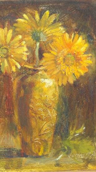 Chrysanthemums, painting by John Fernandes
