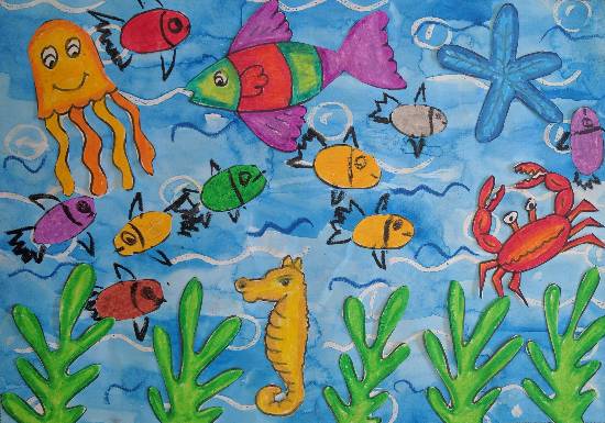 Painting  by Ruhaan Hasmukh Jain - Fishes