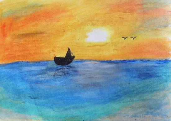 Painting  by Tanay Nikheel Kelkar - Sunset