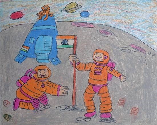 Outer space, painting by Aaryan Umesh Kulkarni