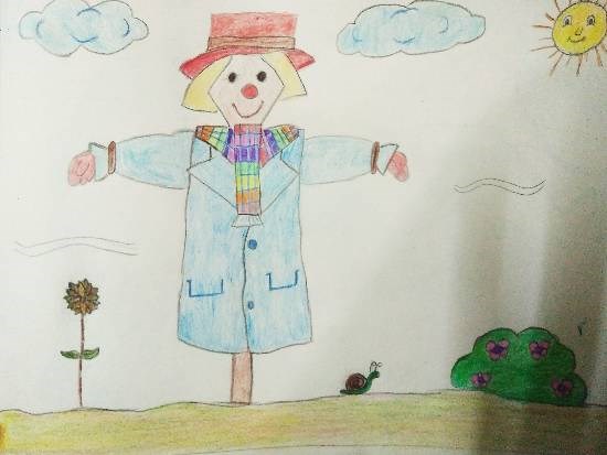 My Scarecrow, painting by Ananya Satish Pisharody