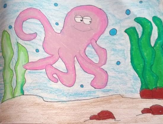 Octopus, painting by Antara Shivram Desai