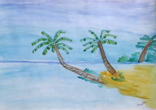 Beach, painting by Arpita Bhat
