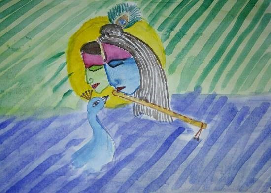 Radha Krishna, painting by Arpita Bhat