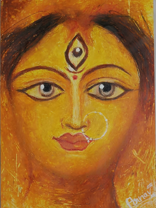 Painting  by Arnav Alok - Durga Maa
