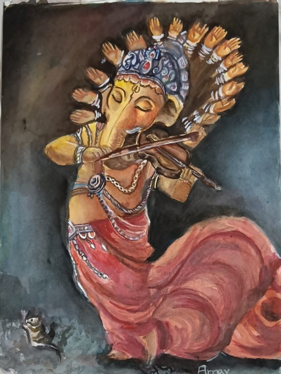 Ganesha music, painting by Arnav Alok