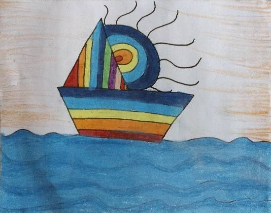 Boat, painting by Ishita Mayur Patil