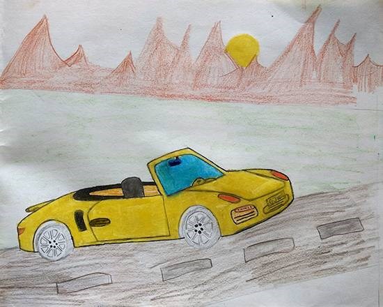 Car, painting by Ishita Mayur Patil