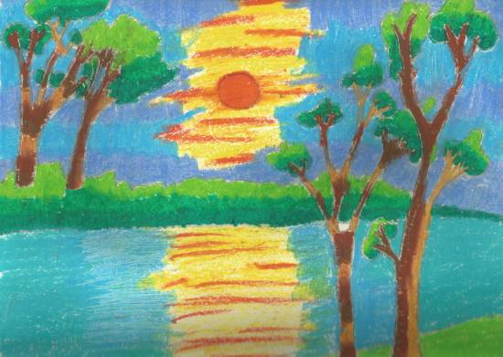 Painting  by Karthik H Unnithan - Sunset