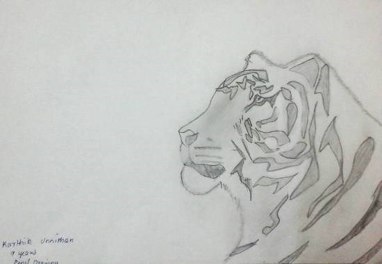 Tiger, painting by Karthik H Unnithan
