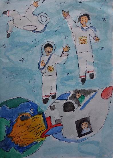 Painting  by Naman Dhiru Sarvaiya - Outer space