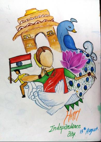 Painting  by Parinaz Hoshedar Davar - Independance Day