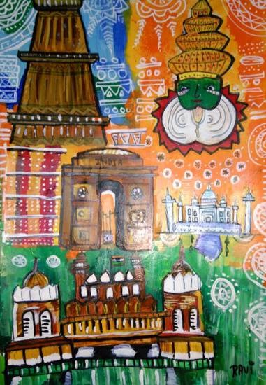 Connecting India, painting by Ravi Kumar