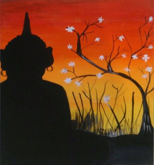 Buddha, painting by Ravi Kumar