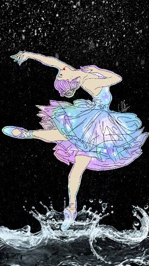 Painting  by Uma Maharana - Galaxy girl - Ballerina