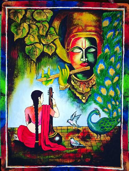 Painting  by Uma Maharana - Meerabai - Devote Love for Lord Krishna
