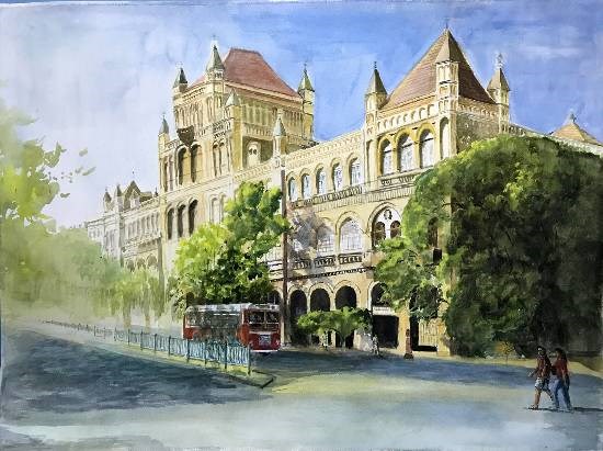 Mumbai Streets, painting by Mrudula Bapat