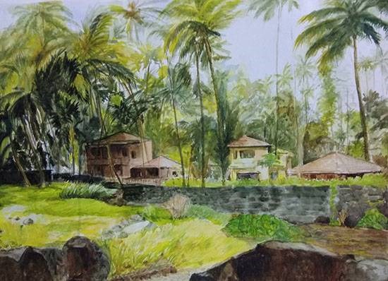 Beach House, painting by Mrudula Bapat