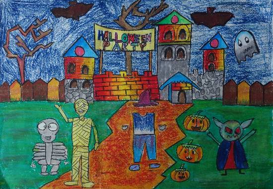 Painting  by Prisha Harshit Patel - Halloween