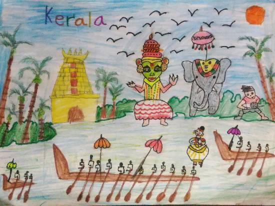 Kerala the land of beauty, painting by Hanshal Banawar