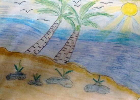 Coastal Nature, painting by Hanshal Banawar