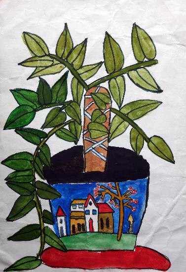Plant, painting by Harshvardhan Kumar