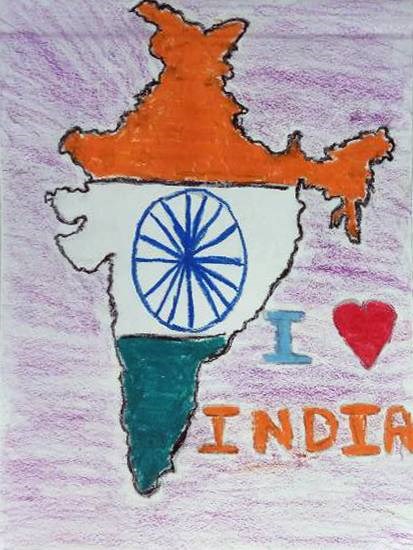 I love my India, painting by Harshvardhan Kumar