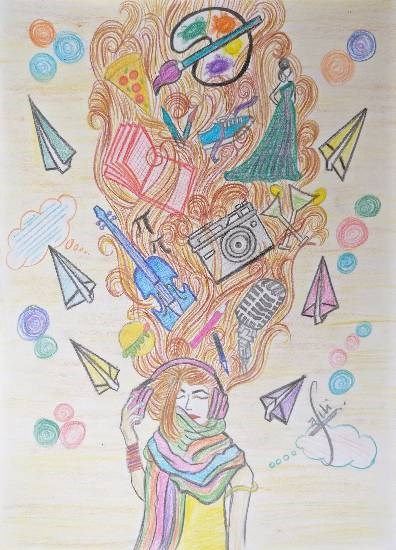 Imagination Encircles You, painting by Saili Zade