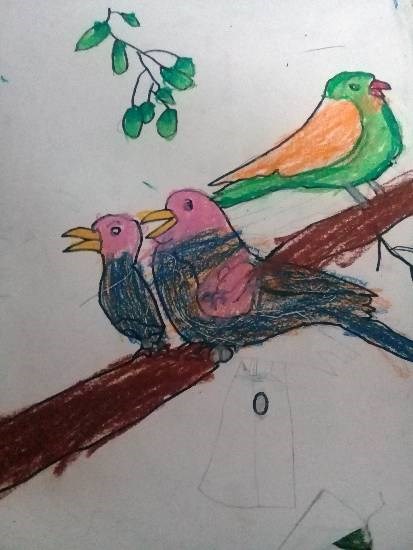 Birds, painting by Heet Bagrecha