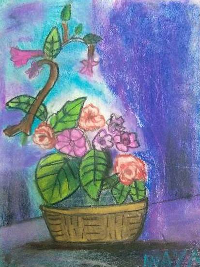 Painting  by Anaya Bhola - Flower basket
