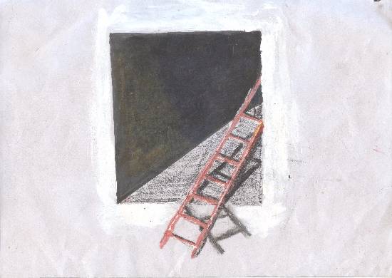Painting  by Harmandeep Kaur - Ladder to roof