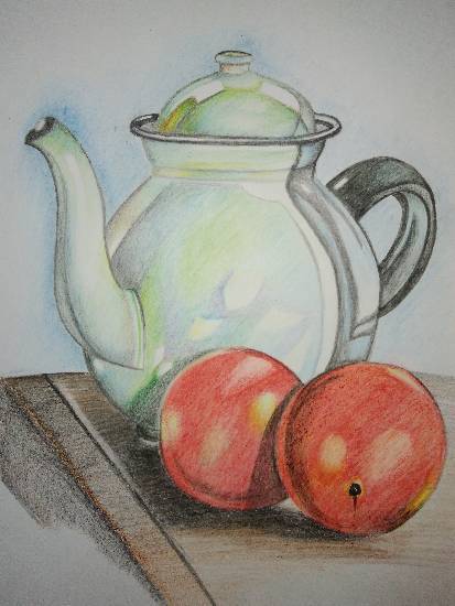 Painting  by Manas Chawla - Still Life with Pencils