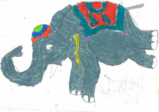 Elephant, painting by Sujata Gandhe