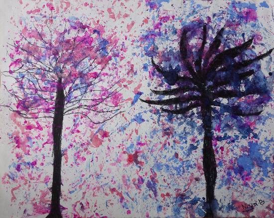 Trees, painting by Niya Tejal Bhagat