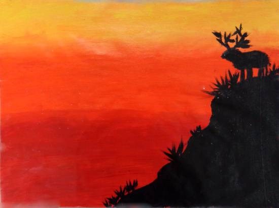 Sunset 02, painting by Niya Tejal Bhagat