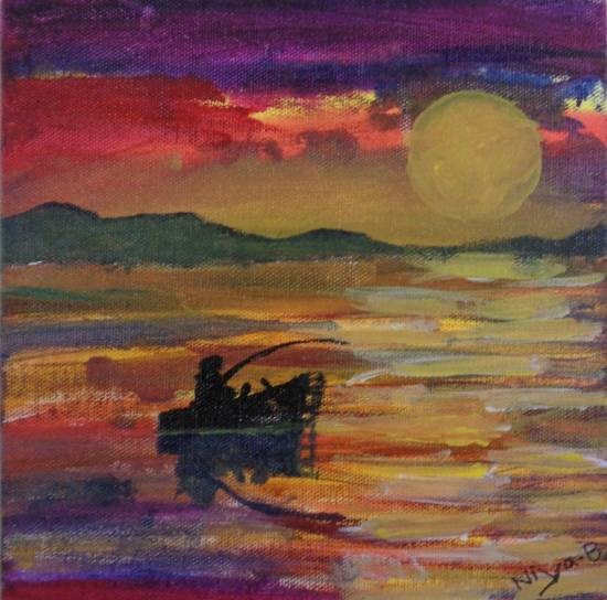 Sunset 2, painting by Niya Tejal Bhagat