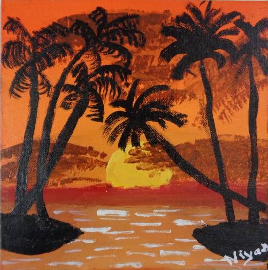 Sunset, painting by Niya Tejal Bhagat