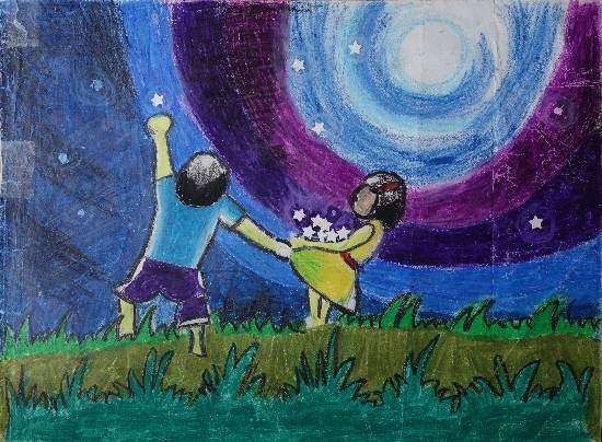 Stars, painting by Riya Satyaprasad Bhat