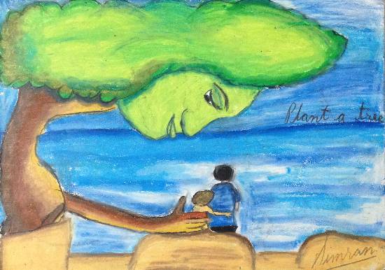 Painting  by Simran Kaur - Tree - Best Friend