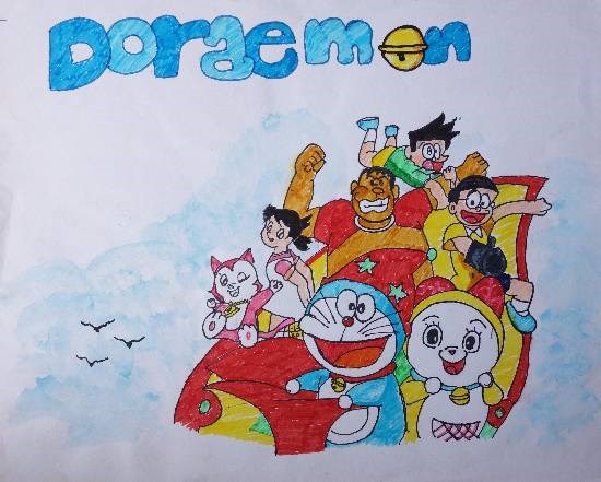 Doraemon, painting by Siddhesh Wani