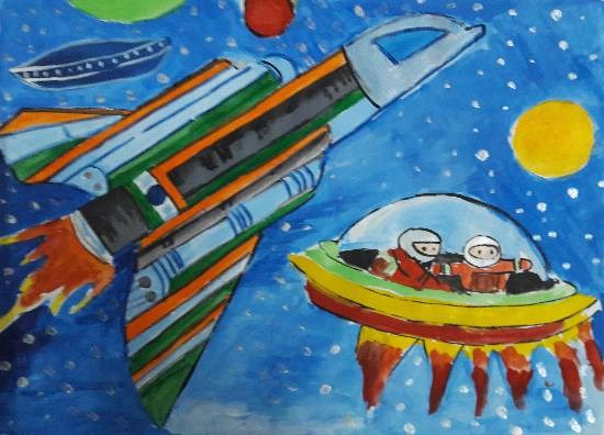 Outer space, painting by Arnav Dulal Ghosh