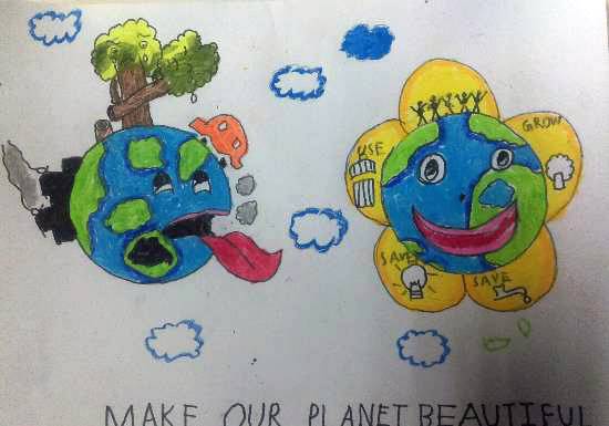 Painting  by Darsh Anubhav Agarwal - Make our planet beautiful