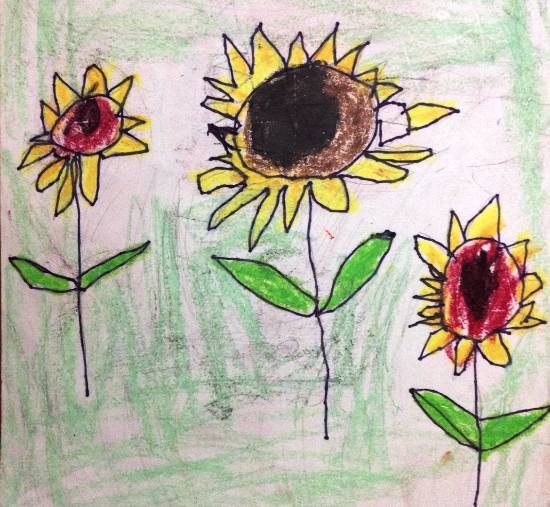 Sunflower, painting by Dhanishta Devendra Suryavanshi
